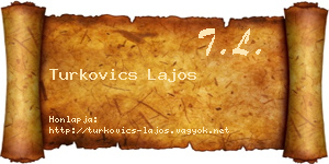Turkovics Lajos névjegykártya